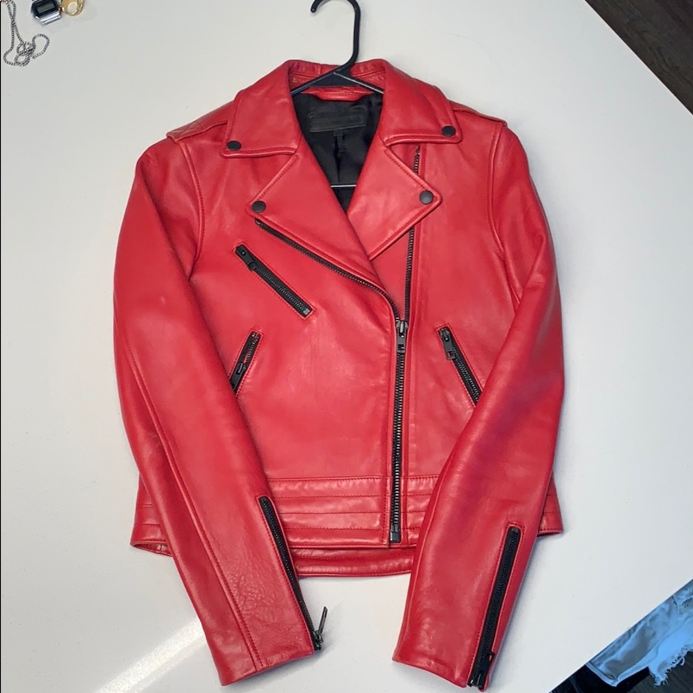 rag & bone Red Leather Jacket